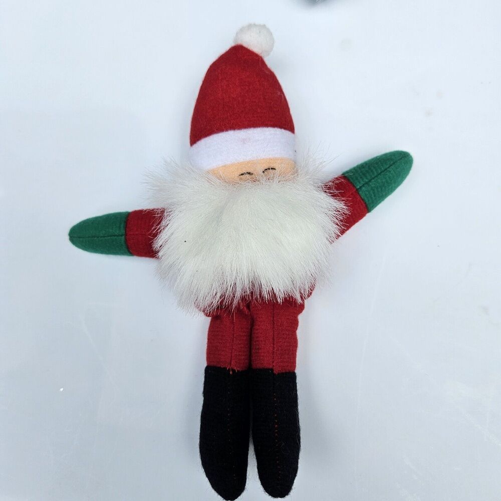 VTG Dan Brechner Santa Claus Plush Ornament 7" Stuffed Toy Christmas Tree Decor